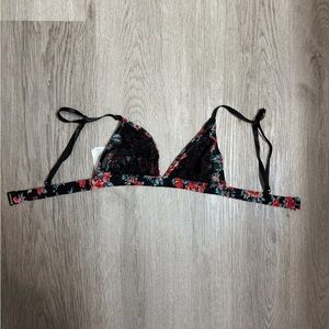 Forever 21 Floral Lace Bralette - Black and Red